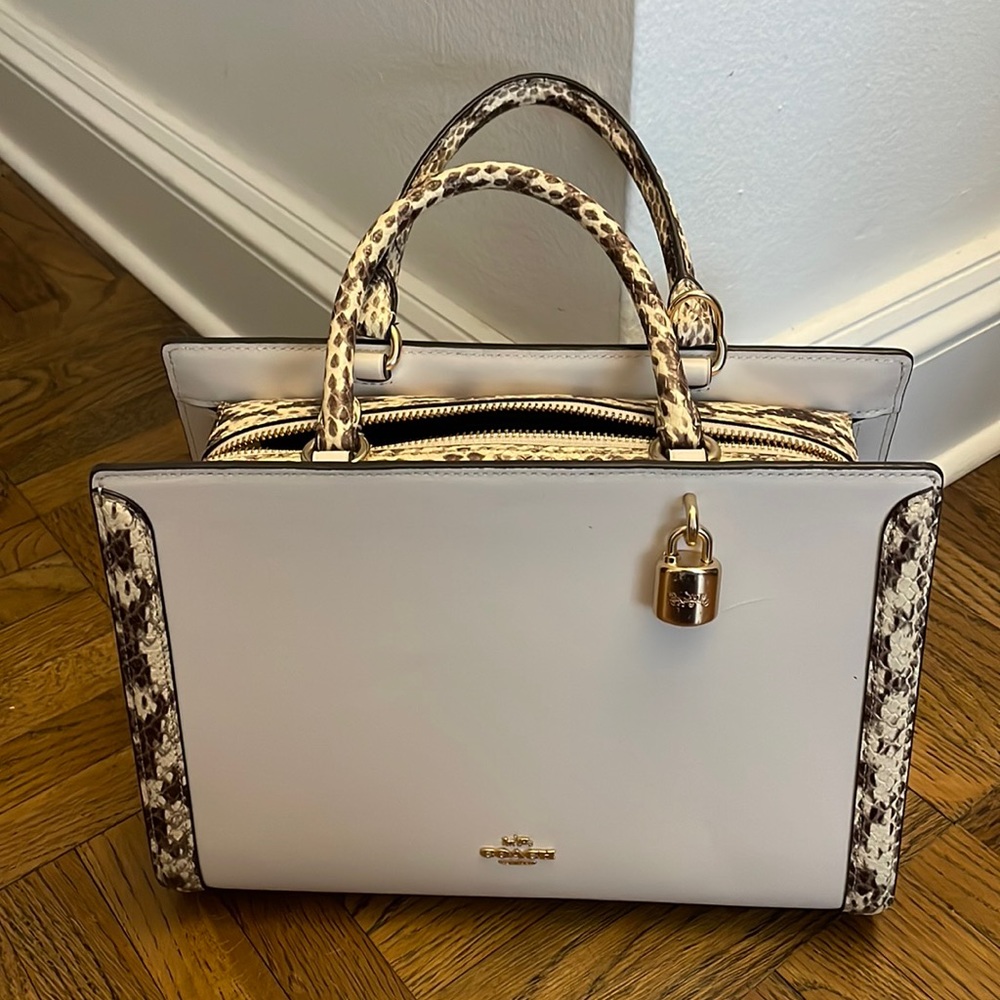 Coach Zoe Carryall with Snakeskin Trim